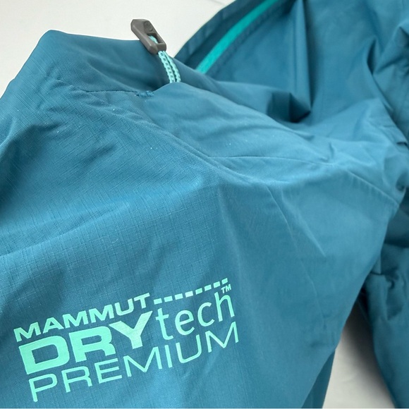 Mammut Drytech Premium Mountain Waterproof Jacket Medium Womens Blue Green New - Picture 8 of 12